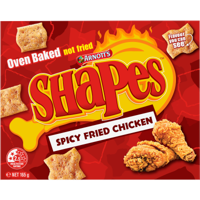 Arnott's Spicy Fried Chicken Shapes Snacks 165g