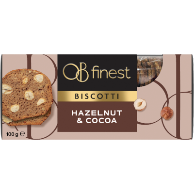 OB Finest Hazelnut & Cocoa Biscotti 100g