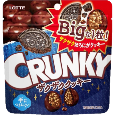 Lotte Crunky Cookie Big Pouch Choco Snack 72g