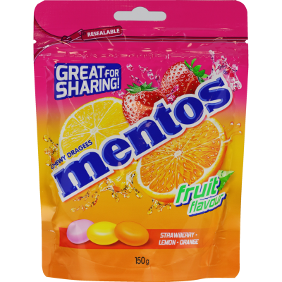 Mentos Fruit Flavour Share Bag 150g