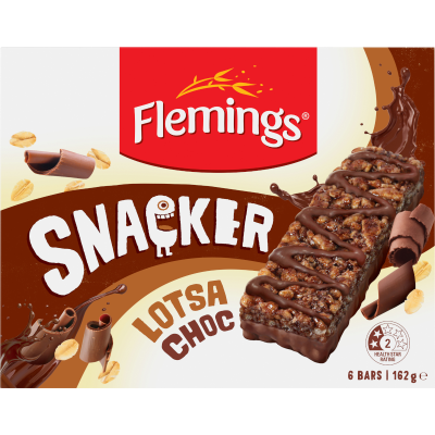 Flemings Snacker Lotsa Choc Muesli Bar 6 x 27g