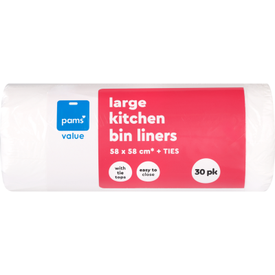 Pams Value Kitchen Bin Liners Large 30pk