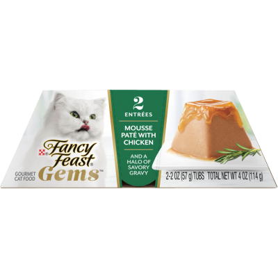 Purina Fancy Feast Gems Mousse Pate With Chicken and a Halo of Savory Gravy Cat Food 2 x 57g