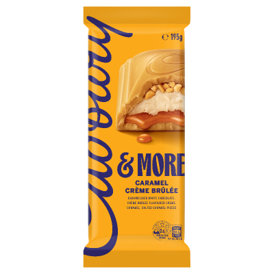 Cadbury & More Caramel Creme Brulee Chocolate Block 195g