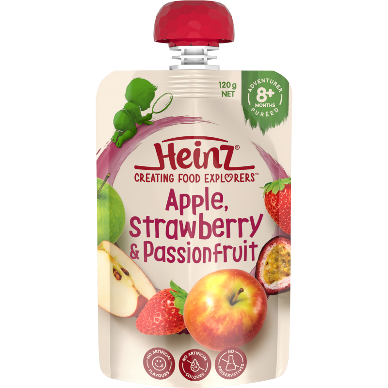 Heinz Apple Strawberry & Passionfruit 8+ Months Pureed 120g