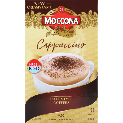 Moccona Cappuccino Coffee Sachets 10 x 14.4g