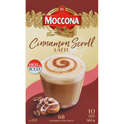 Moccona Cinnamon Scroll Latte Coffee Sachets 10 x 16g