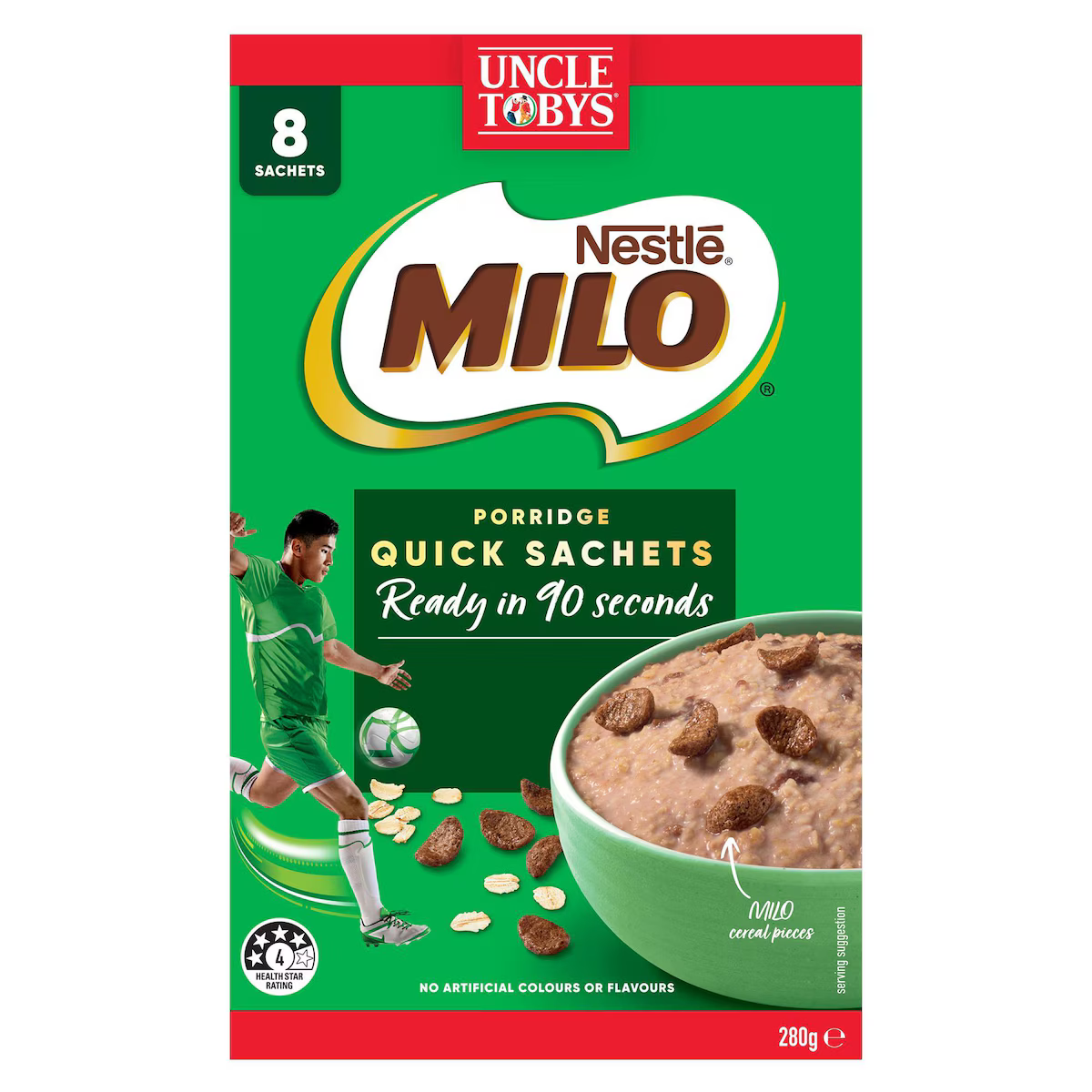 Uncle Tobys Nestle Milo Porridge Quick Sachets 280g