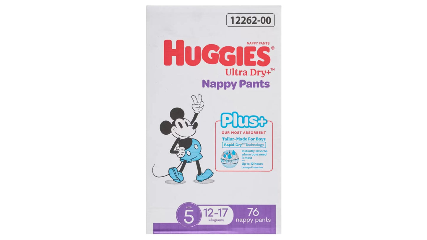 Huggies Boy Nappies Size 5, 76 pk