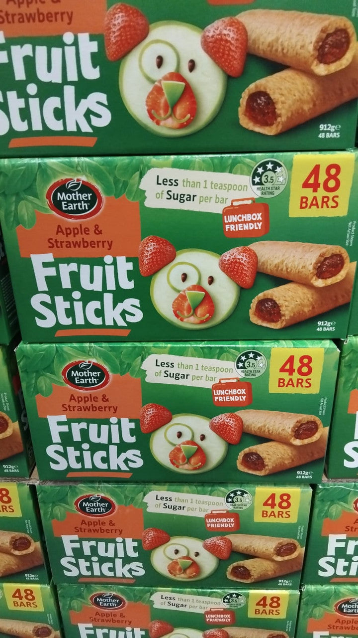 Mother Earth Apple & Strawberry Fruit Sticks 48 pack
