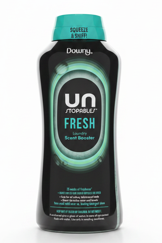 Downy Unstopables Fresh laundry scent booster bottle on a white background