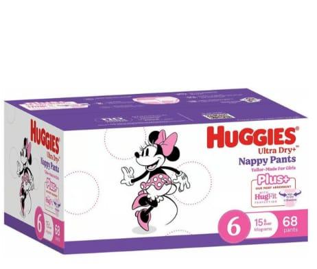 Huggies Ultra Dry+ Nappy Pants Girl Size 6, 68 pk