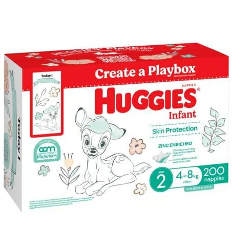 Huggies Unisex Ultimate Nappies Size 2 Infant 200 pk