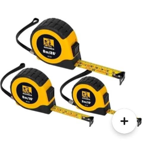 Rough Neck Tape Measure 3 ct (3M, 5M & 8M)