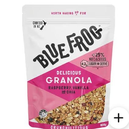 Blue Frog Raspberry Vanilla & Chia Granola 800 g