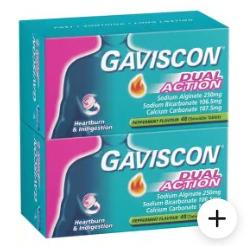 Gaviscon Dual Action Tablets Antacid 2 g x 48 ct