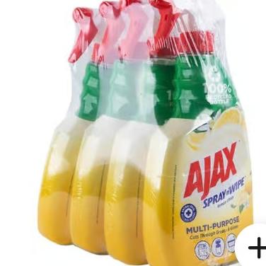 Ajax Spray & Wipes 750 ml x 4 ct