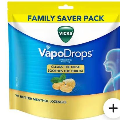 Vick's VapoDrop Butter Menthol Lozenges 70 ct