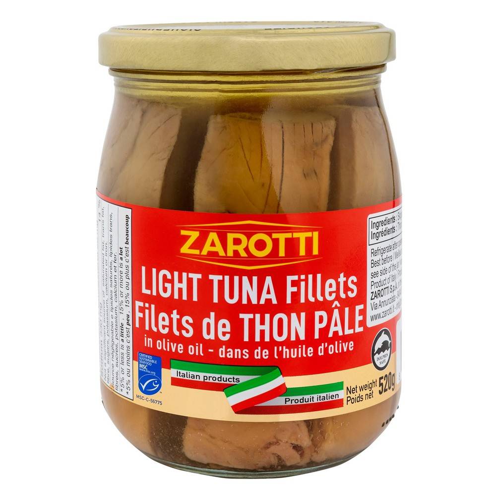 ZAROTTI TUNA FILLETS IN OIL 520G