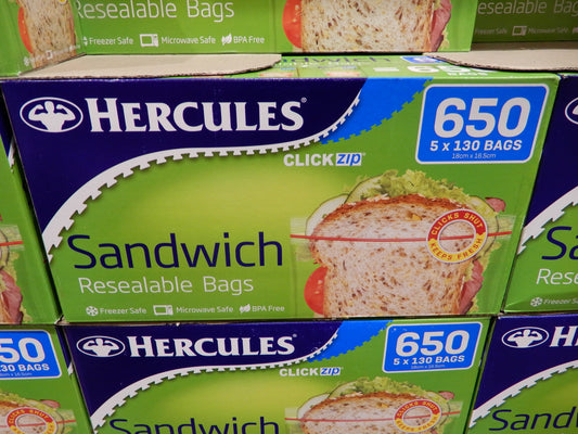 Hercules Sandwich Resealable Bags 650ct