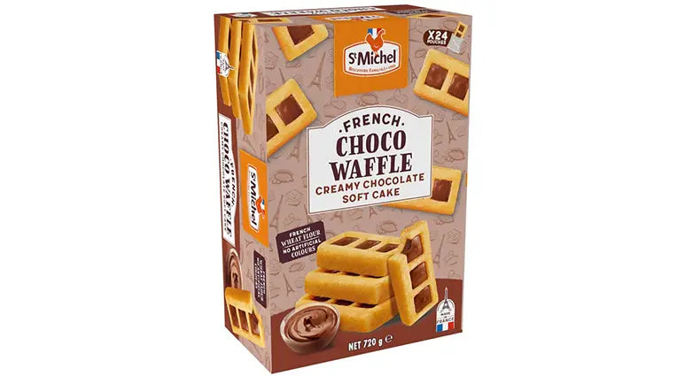 St Michel French Choco Waffle Creamy Chocolate Soft Cake 24 Pouches, 720g