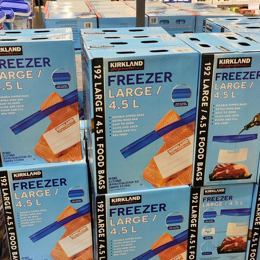 KIRKLAND Signature FREEZER LARGE / 4.5 L FOOD BAGS 192 BAGS
