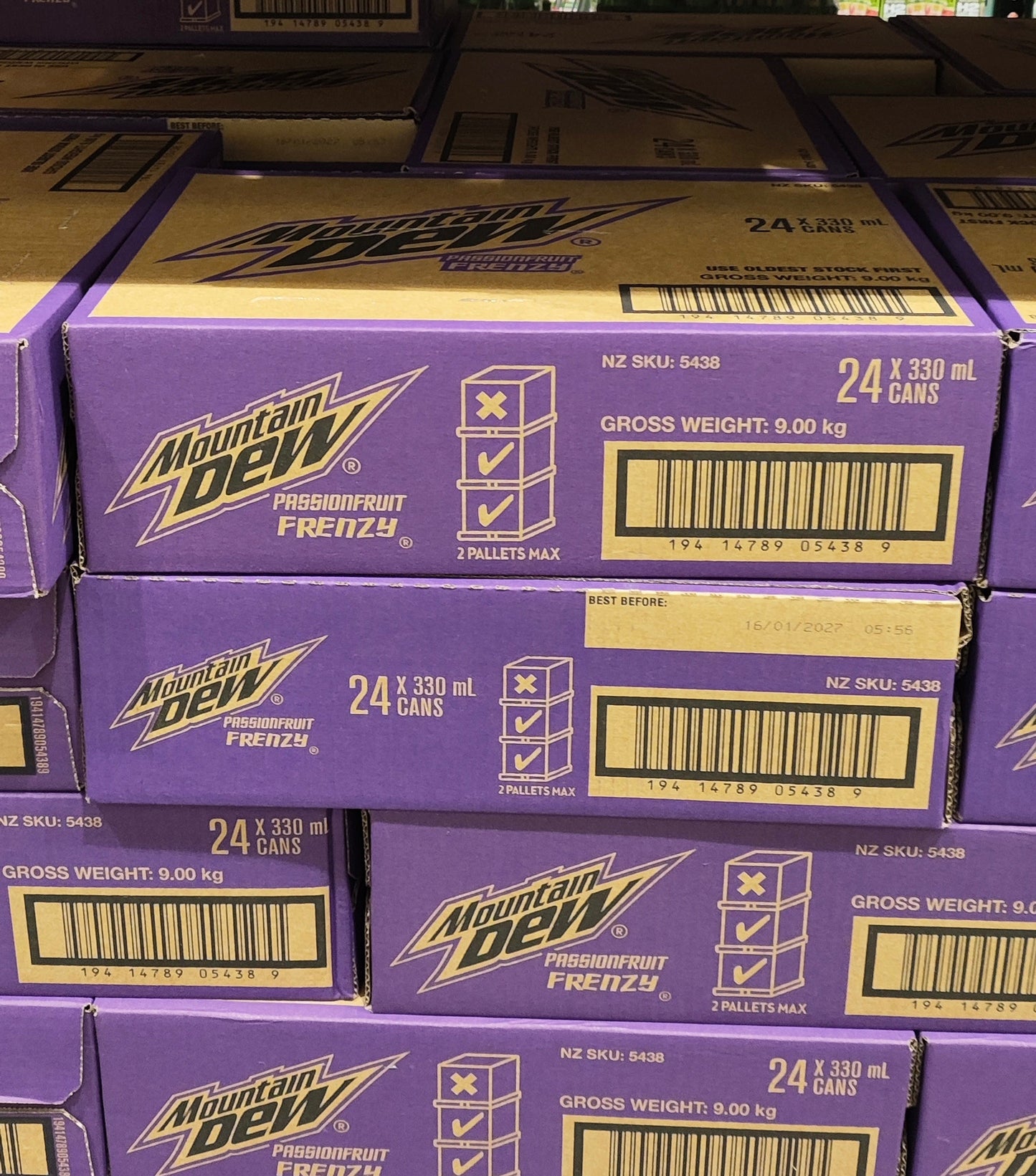 Mountain Dew Passionfruit Frenzy 24 x 330ml