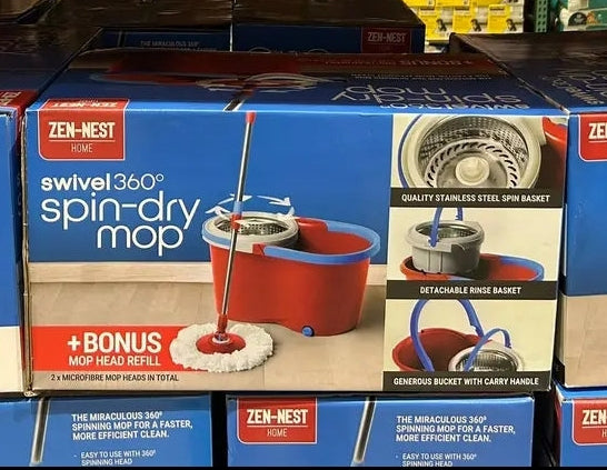 Zen Nest Spin Mop & Bucket Set plus 1 Refill Head