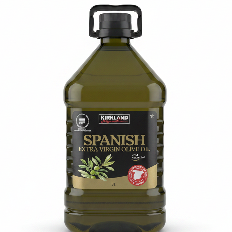 KIRKLAND SIGNATURE 100% SPANISH EXTRA VIRGIN OLIVE OIL 3L