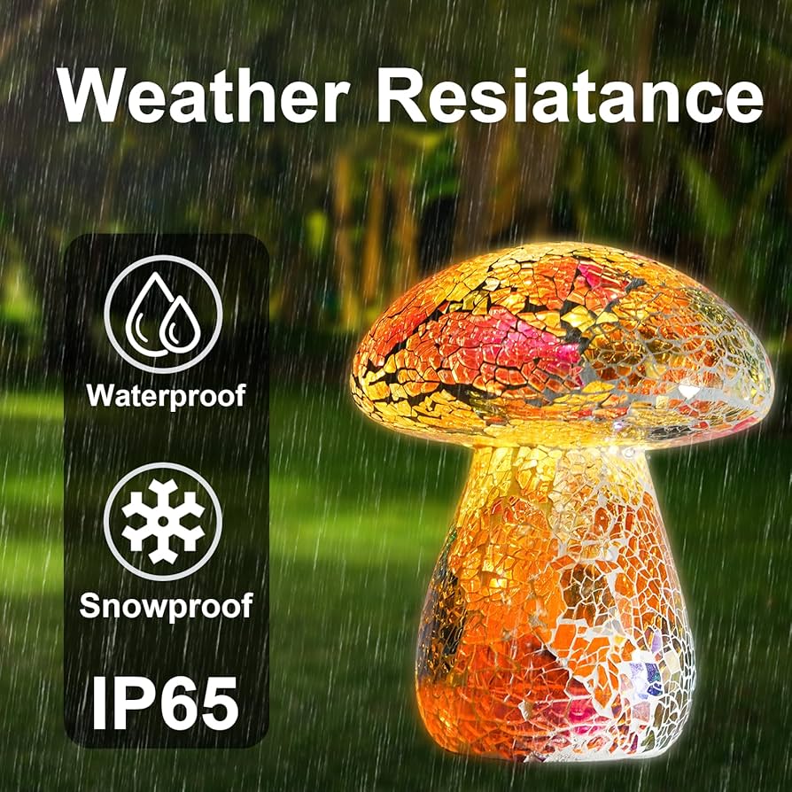 Solar Mosaic Mushroom Light 1 pack