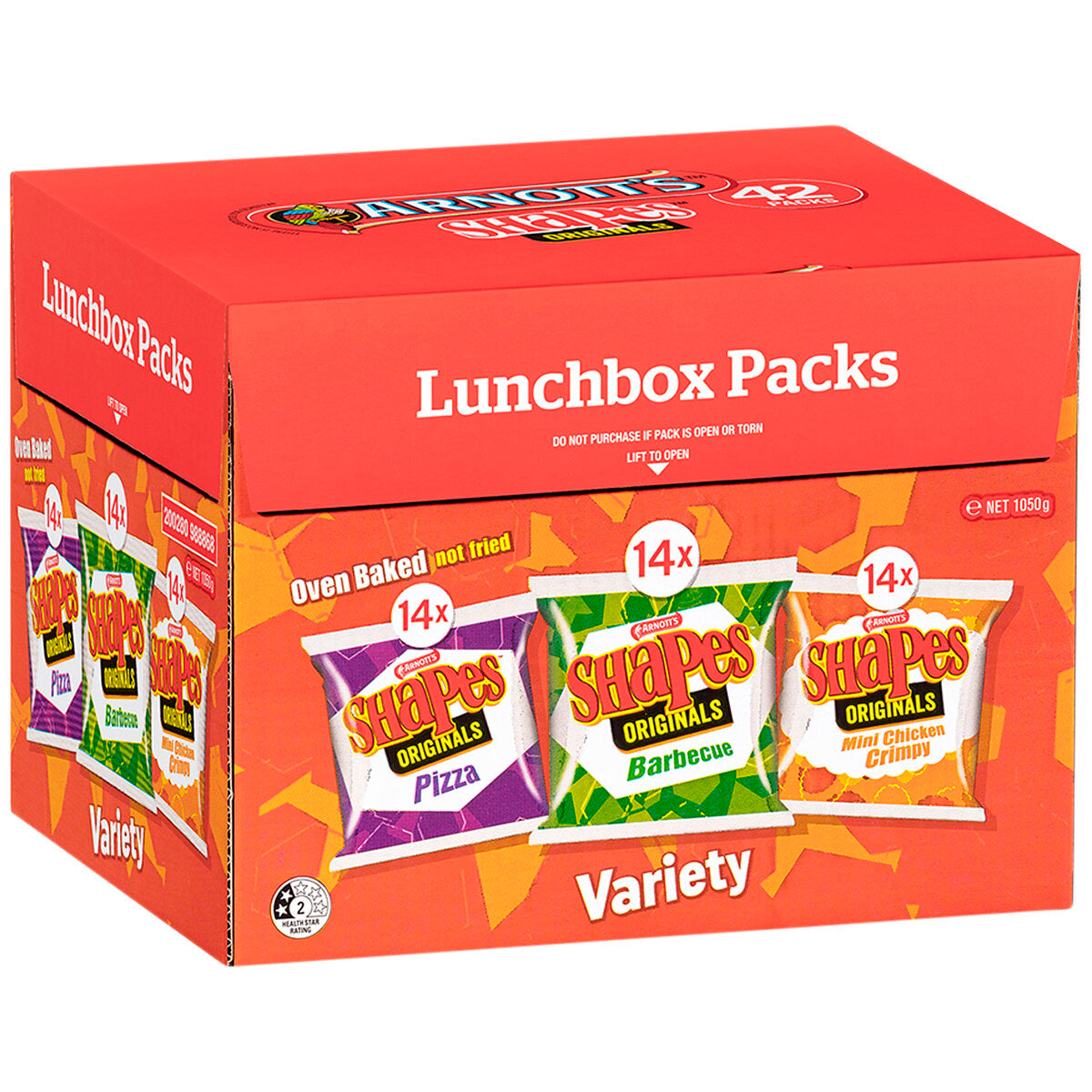 ARNOTT'S SHAPES VARIETY PACK 42 X 25G