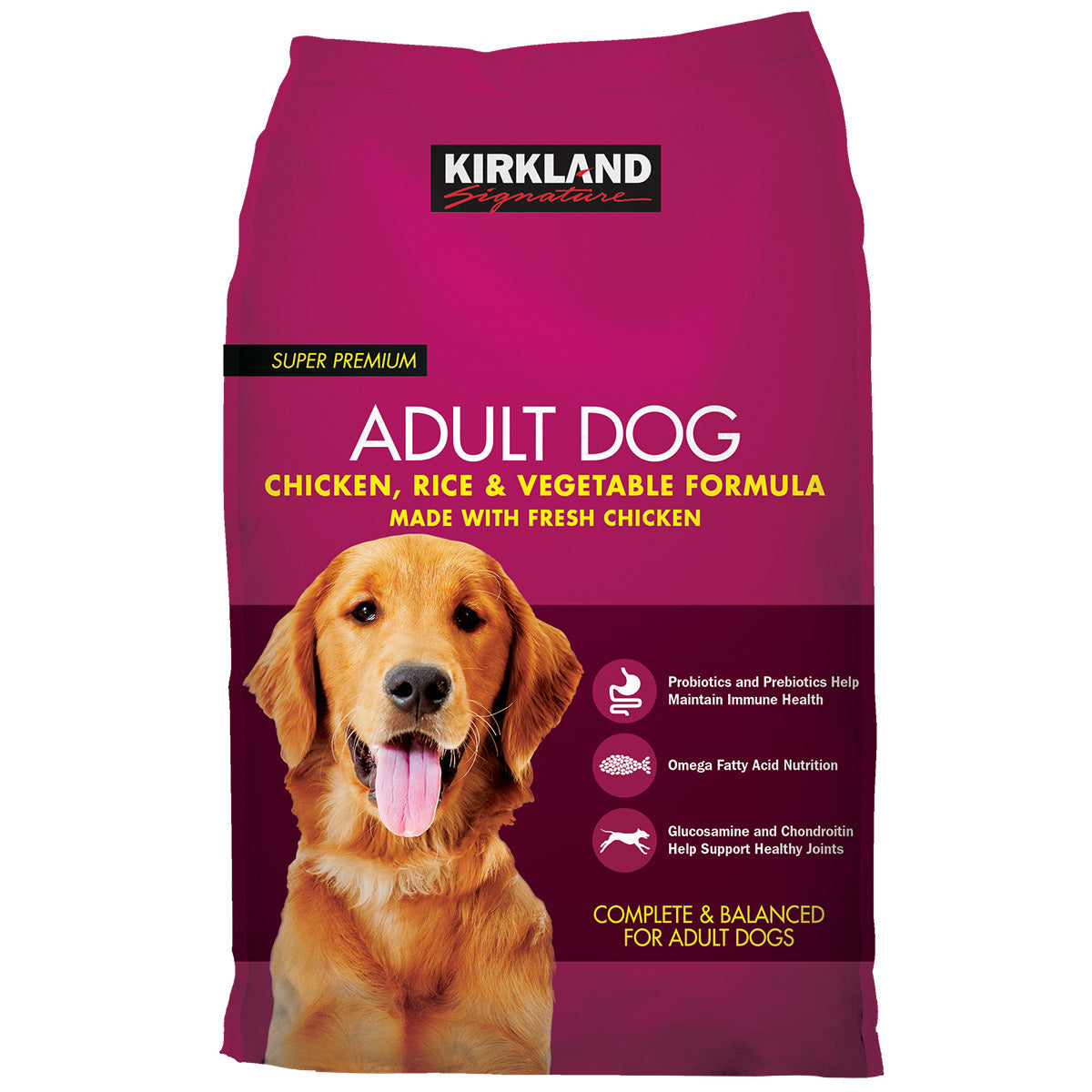 KIRKLAND SIGNATURE DOG FOOD CHICKEN RICE VEG 12 KG