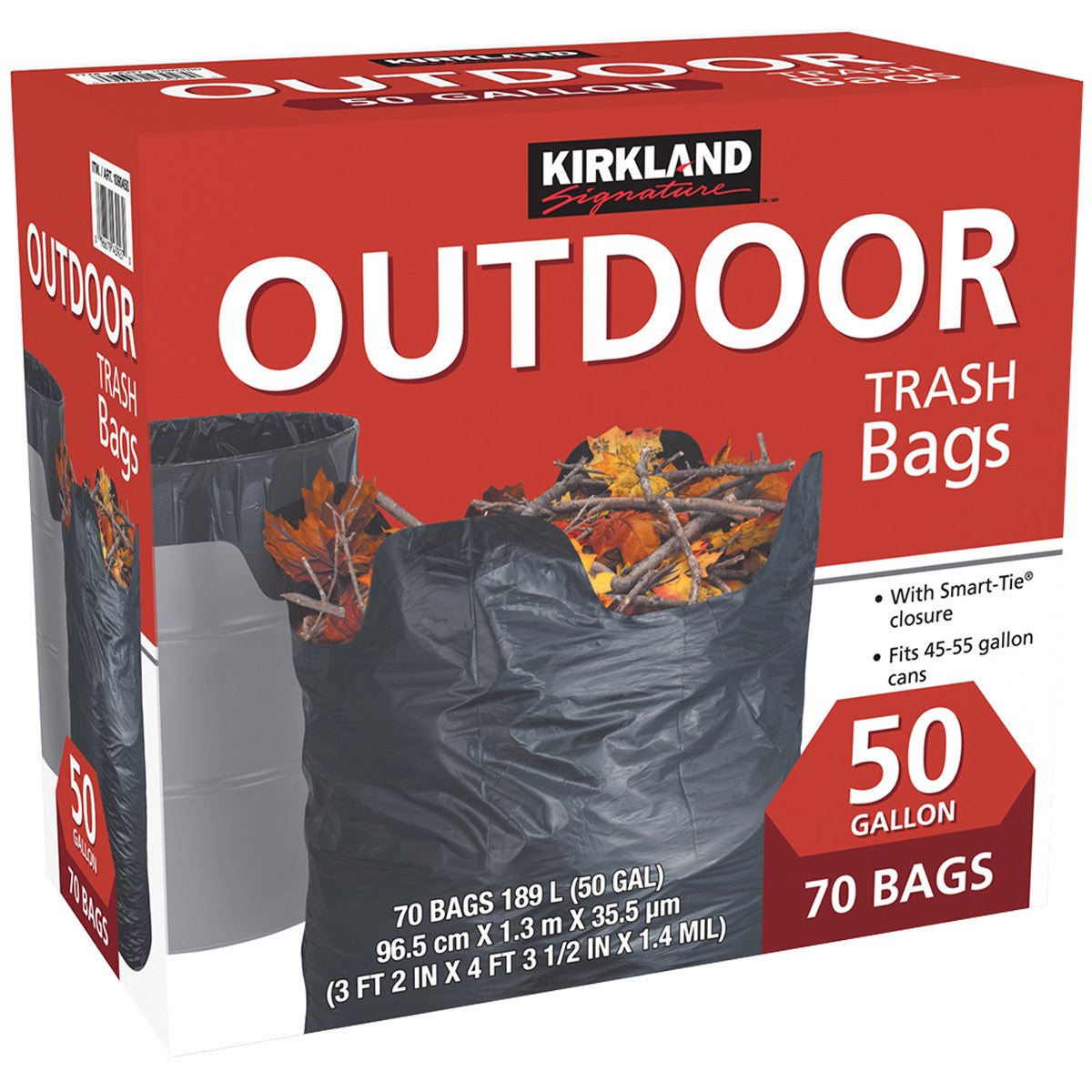 KIRKLAND SIGNATURE OUTDOOR TRASH BAG 70 CT / FIT 189L BIN
