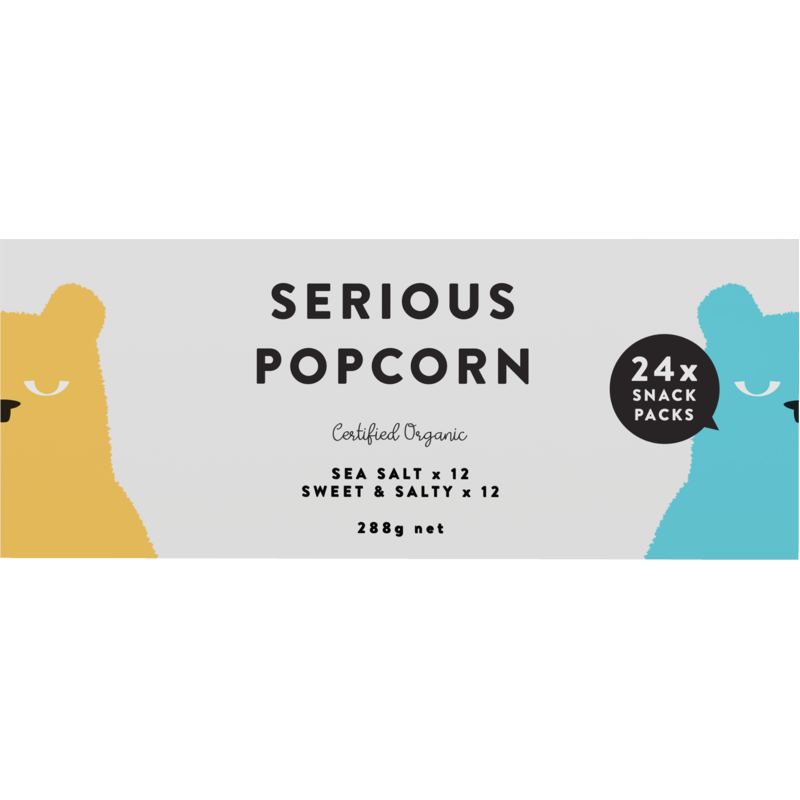 Serious Popcorn Sea Salt + Sweet & Salty 24 x 12g