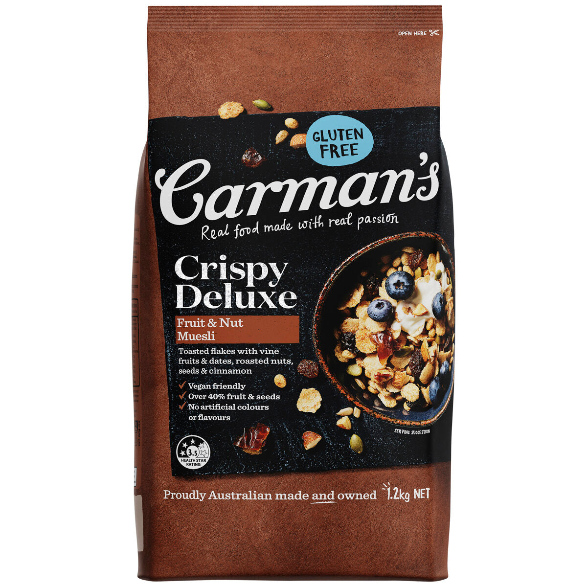 CARMAN'S DELUXE GLUTEN FREE CEREAL 1.2KG