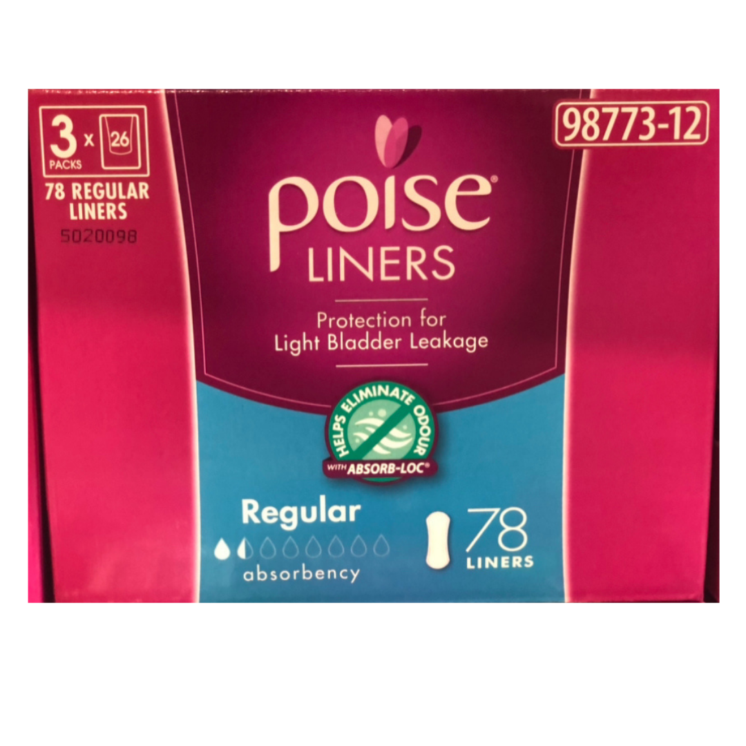 Poise Regular Liners 78 Count