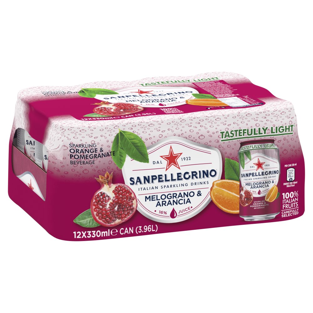 SANPELLEGRINO NATURALI MELOGRANO & ARANCIA 12 X 330ML