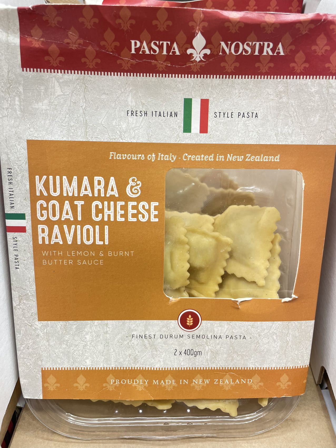 Pasta Nostra Kumara & Goats Cheese Ravioli 2 x 400g