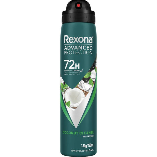 Rexona Men Advanced Protection Coconut Cleanse + Mint Scent 72Hr Antiperspirant 220ml