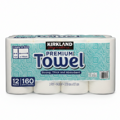 Kirkland Signature Premium Towel package on a white background