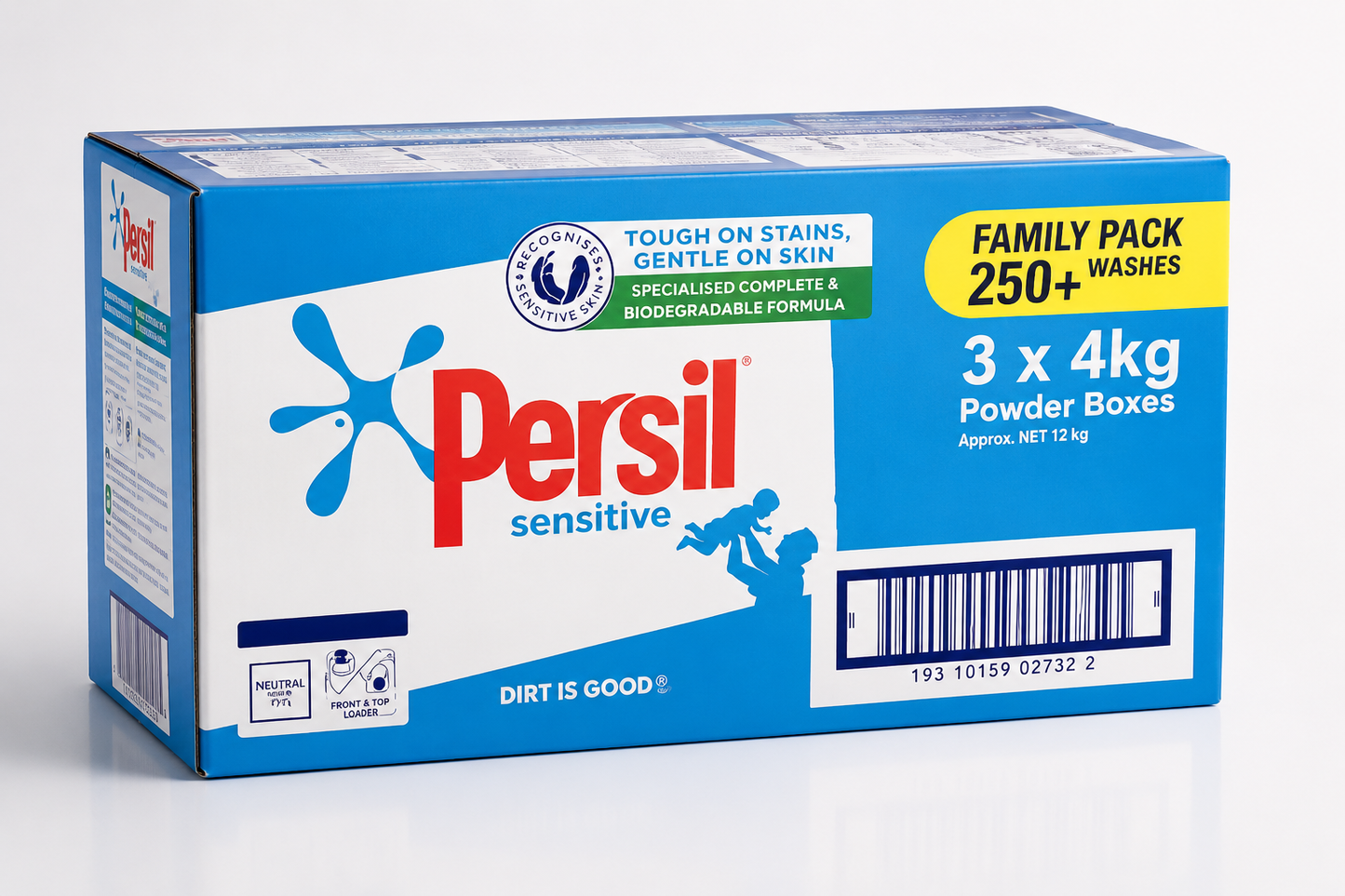 PERSIL SENSITIVE F&T POWDER 3 X 4KG / 250+ WASHES