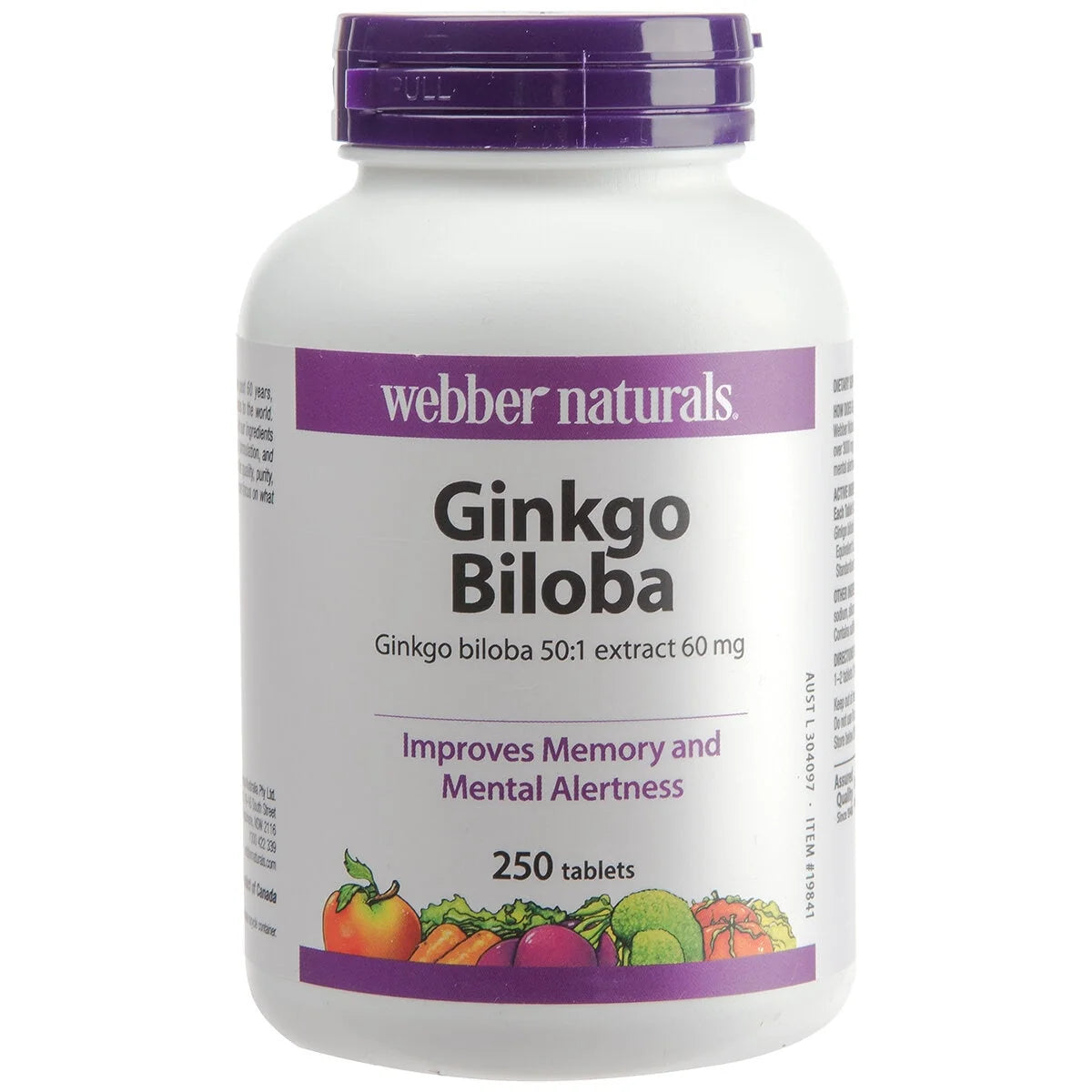 WEBBER NATURALS GINKGO BILOBA 250 TABLETS