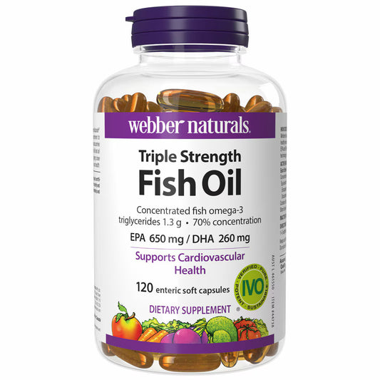 WEBBER NATURALS TRIPLE STRENGTH FISH OIL 120 CAPSULES