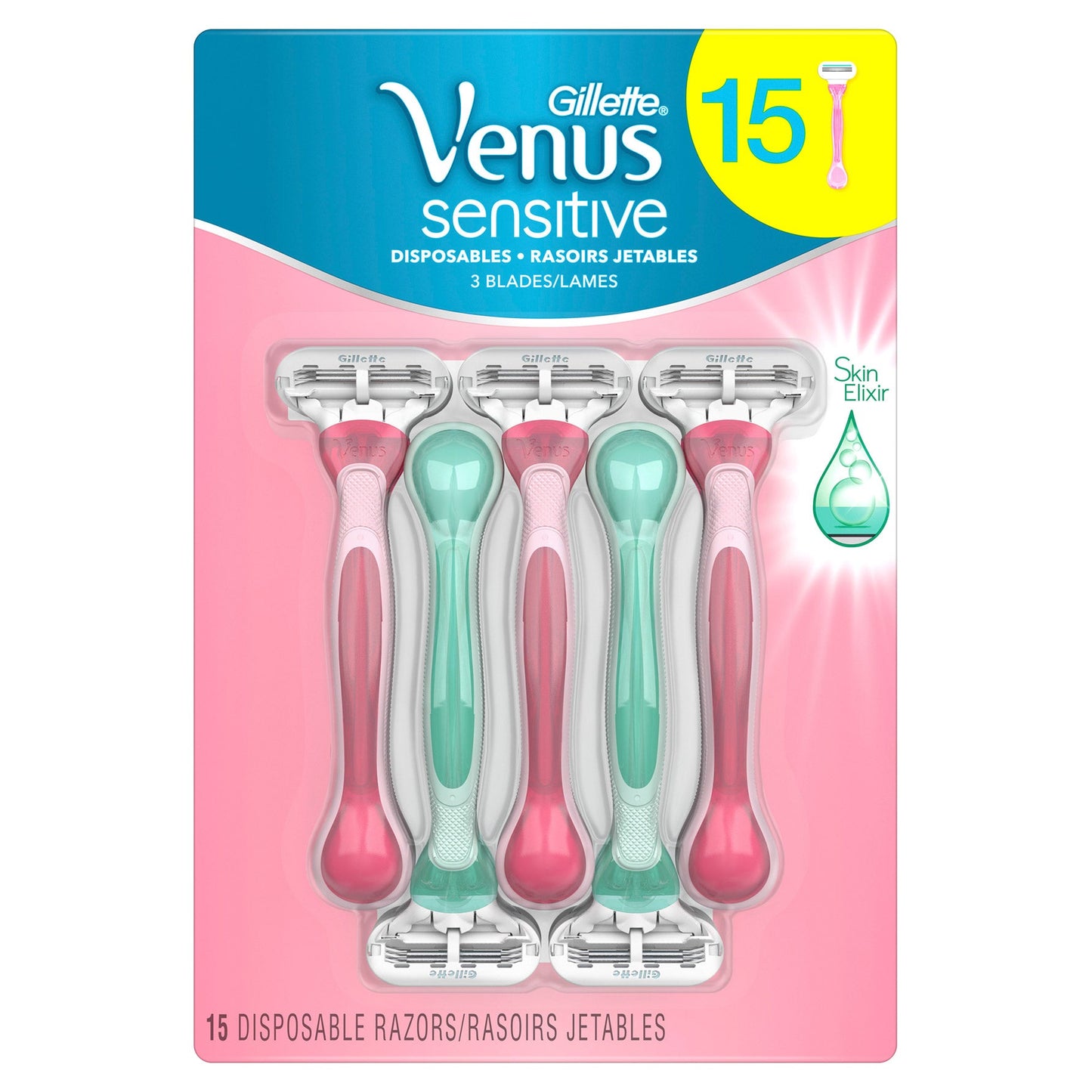 Gillette Venus Sensitive Disposable Razors 15 count
