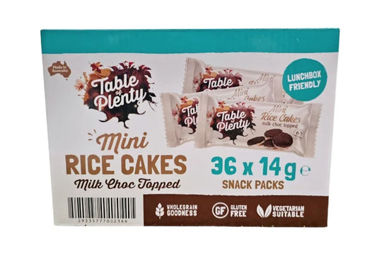 Table of Plenty Milk Choc Topped Mini Rice Cakes 36 x 14g