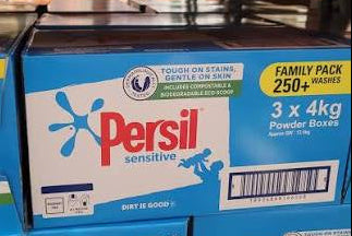 PERSIL SENSITIVE F&T POWDER 3 X 4KG / 250+ WASHES
