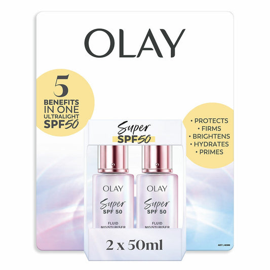 Olay Super SPF 50 Moisturiser 2 x 50ml