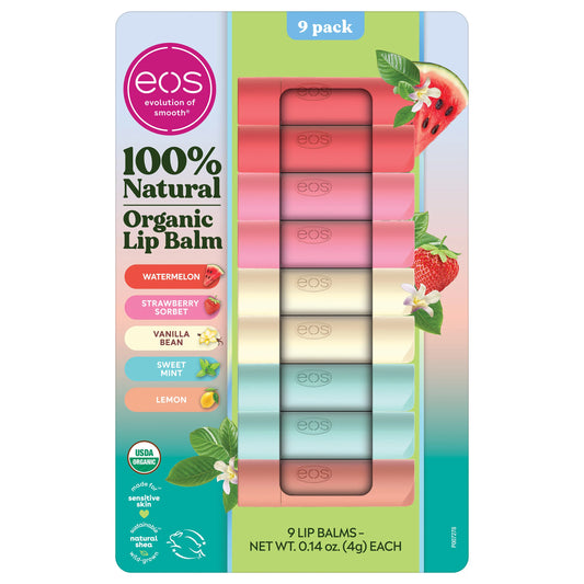 EOS Natural Organic Lip Balm 9 pack