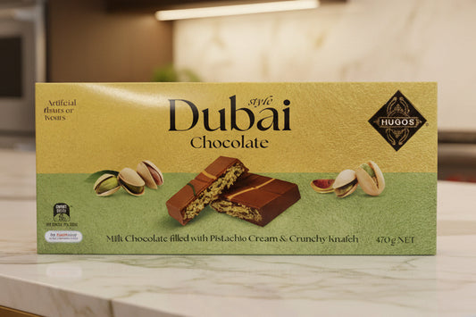 Hugos Dubai Style Pistachio Chocolate Bar 470g
