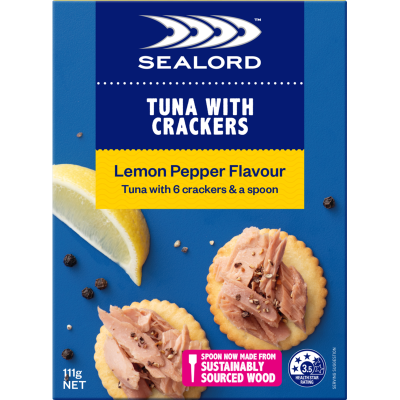 Sealord Lemon Pepper Flavour Tuna With Crackers 111g